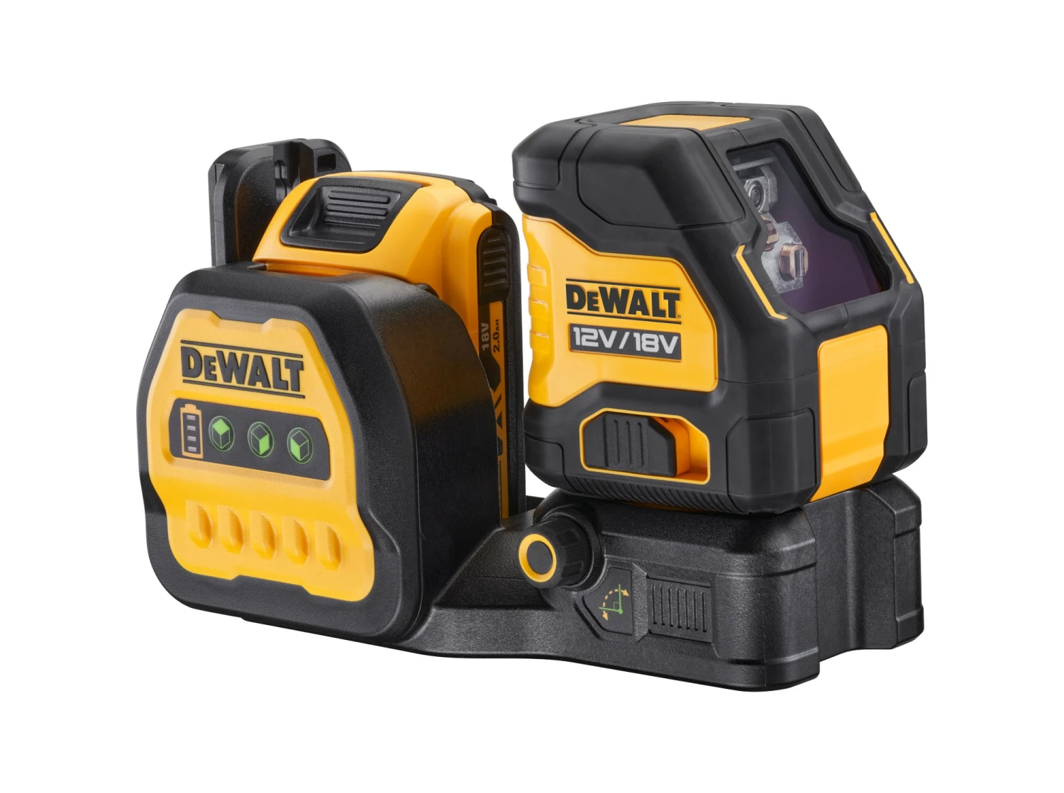 DeWALT DCE088D1G18 12V / 18V Li-ion XR Accu Zelfnivellerende kruislijnlaser set (1x 2.0Ah) in TSTAK koffer - groen