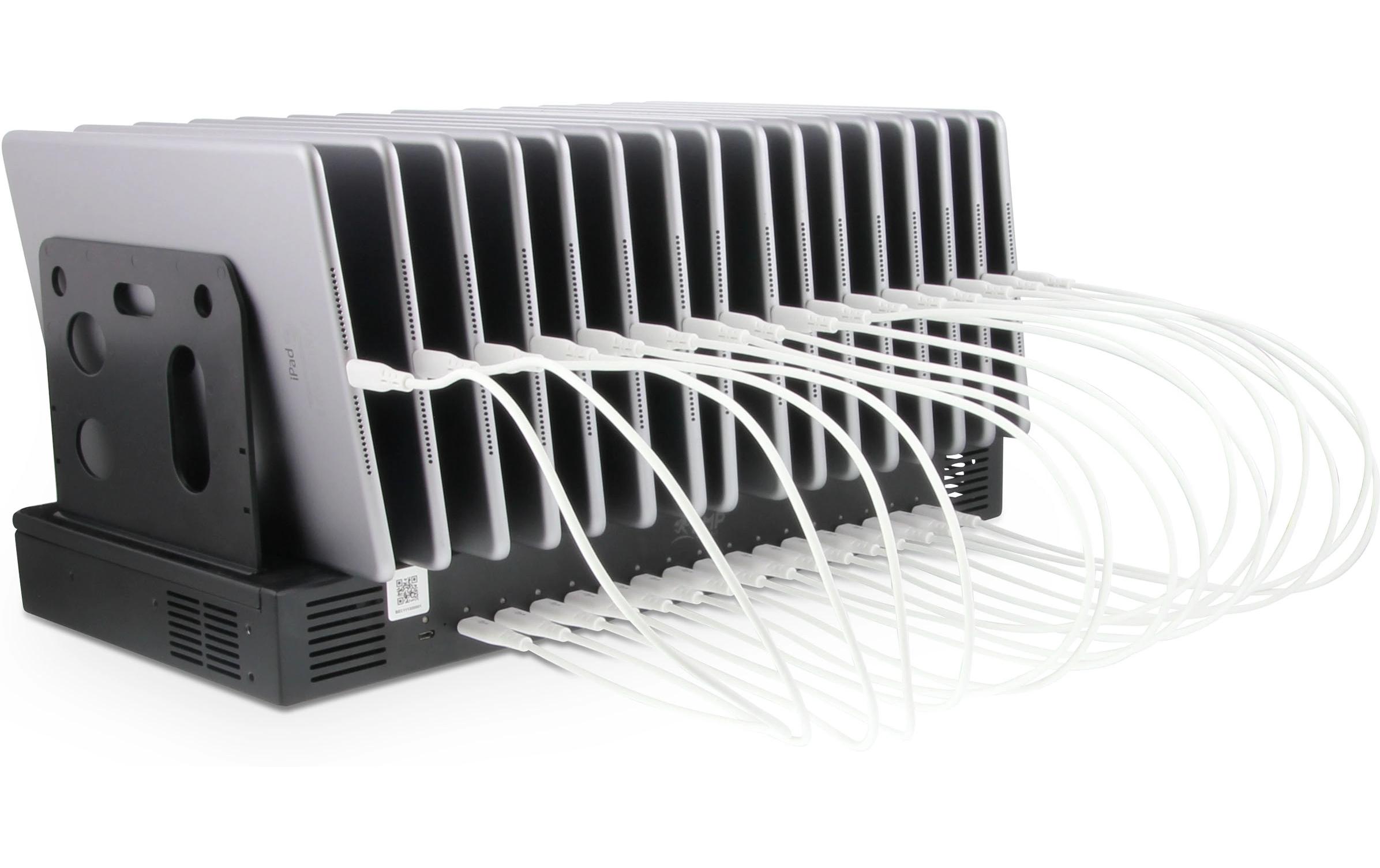 16 Port USB-C SmartCharge 1000 W mit Halterung und Kabel<br>USB-C Ladestation für Laptops, Tablets und Smartphones