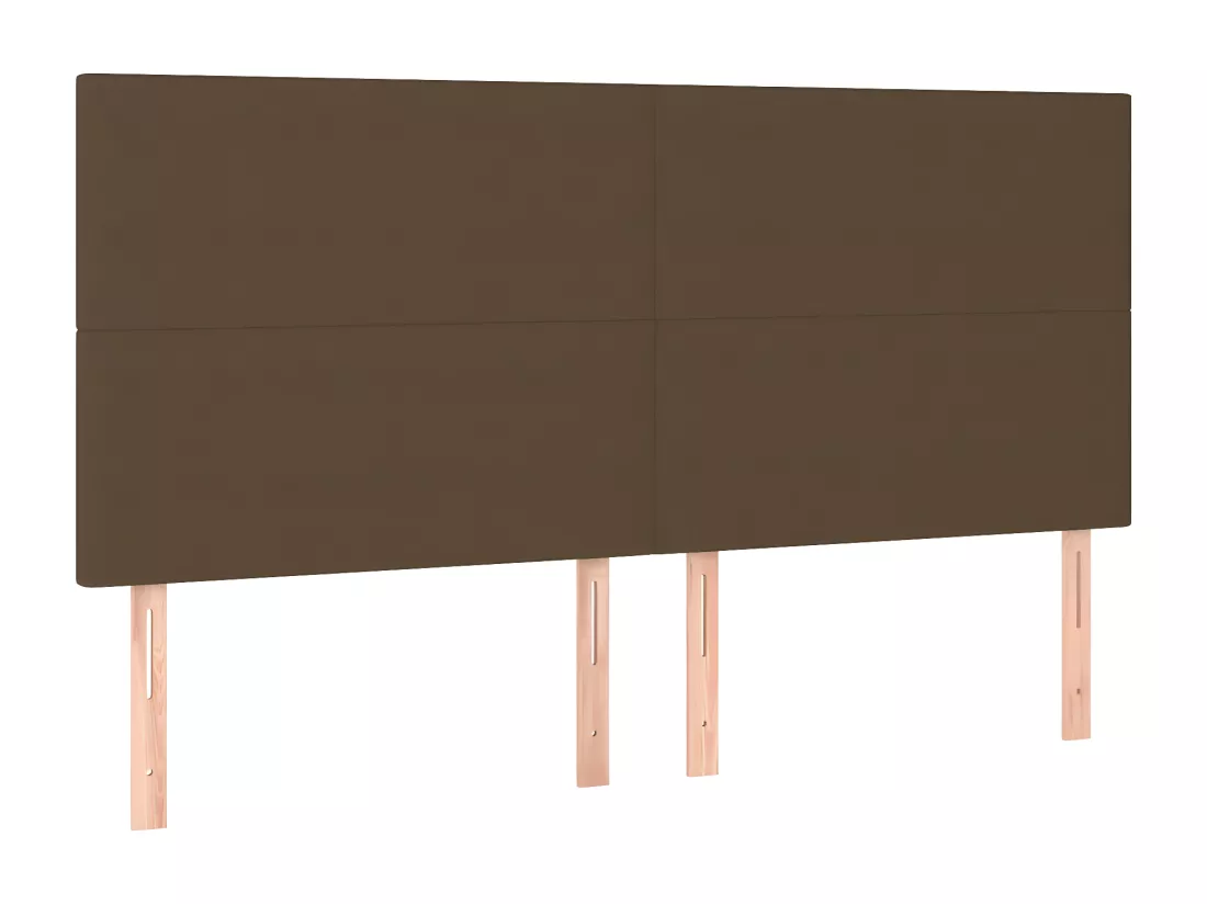 Sommier tapissier matelas et LED Marron foncé 200x200 cm Tissu