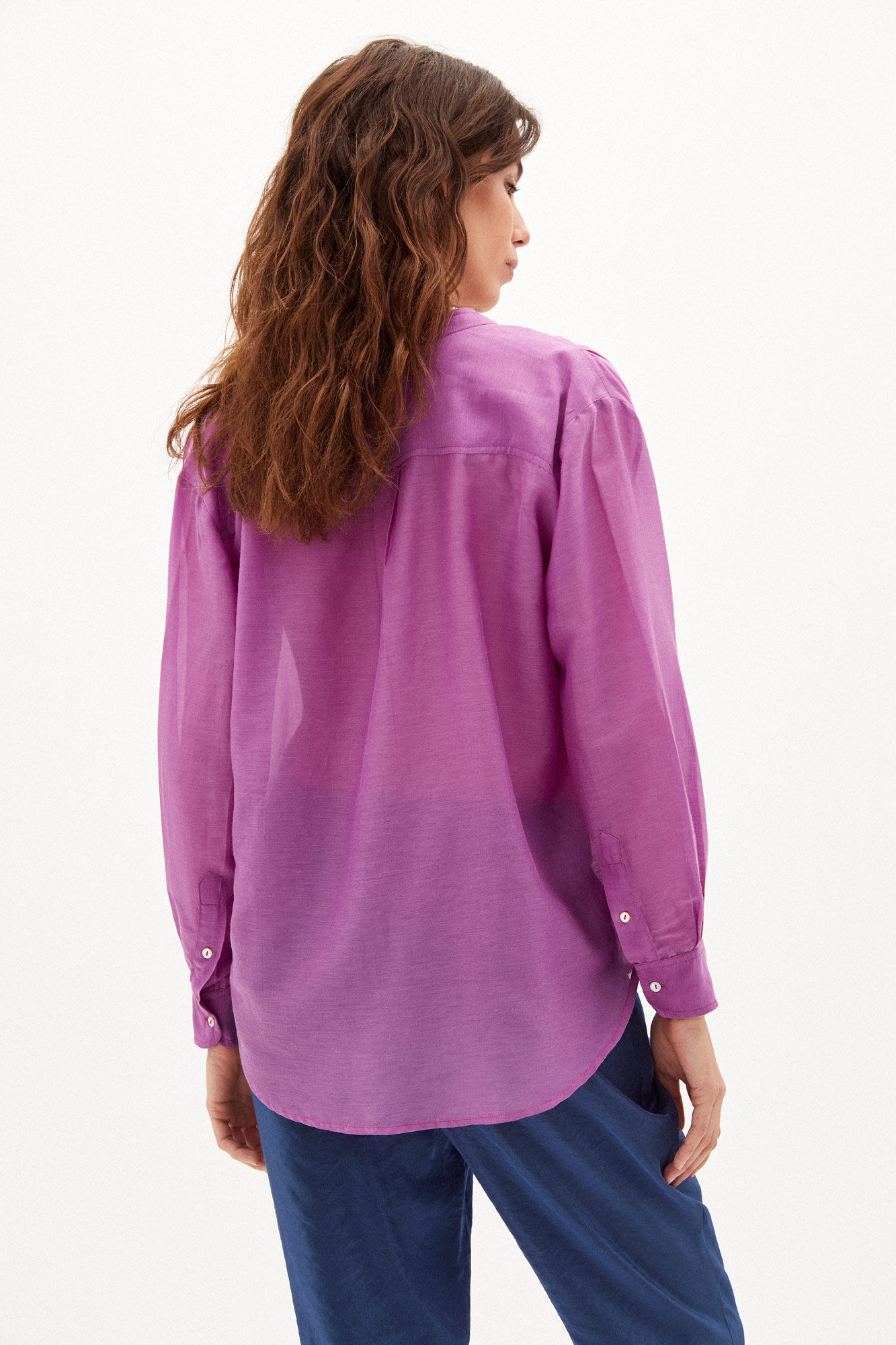 Blusa Emma Flowy com seda - Rosa