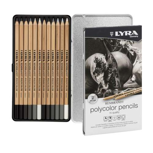 LYRA REMBRANDT® POLYCOLOR Grauton Künstler-Farbstifte im Metalletui