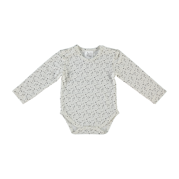 Klein Baby Black Dots Romper Lange Mouw - Mt. 62 - Off White