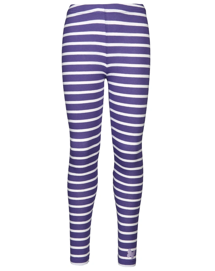 Leggings LYNFORD mit Glitzer-Schmetterling gestreift in lila/weiß