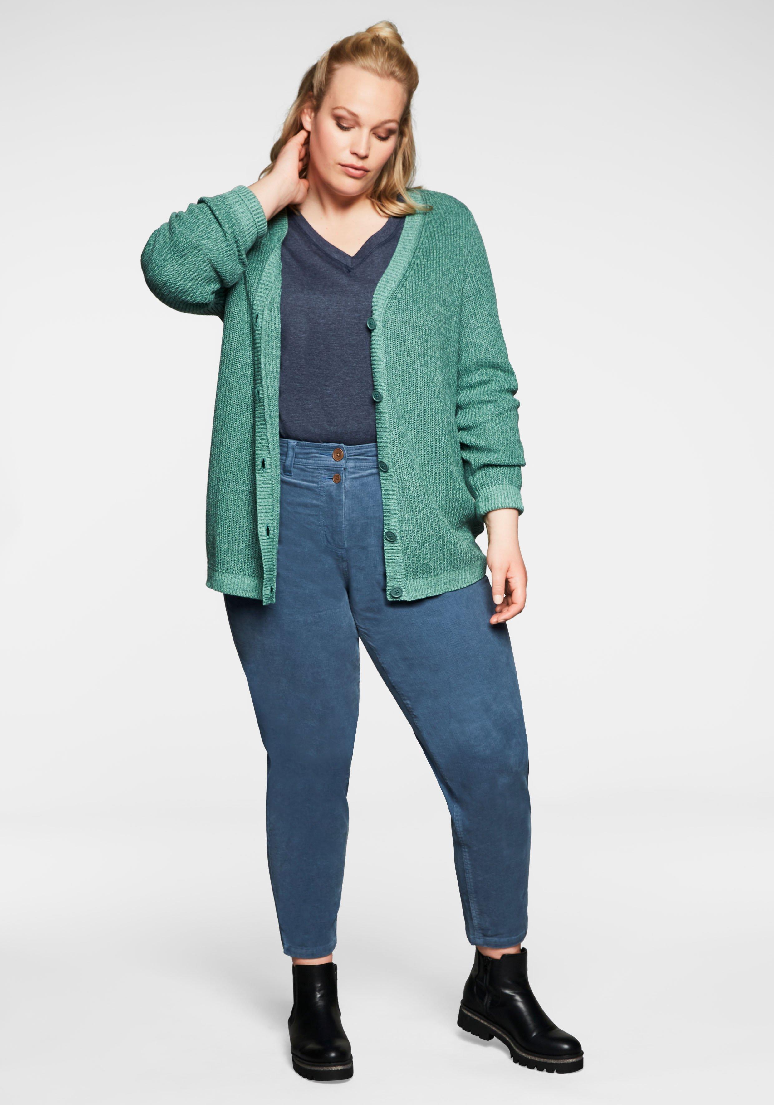 Strickjacke in Melange-Optik, mit Knopfleiste