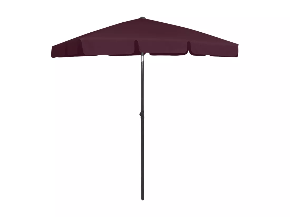 Parasol de plage rouge bordeaux 180x120 cm