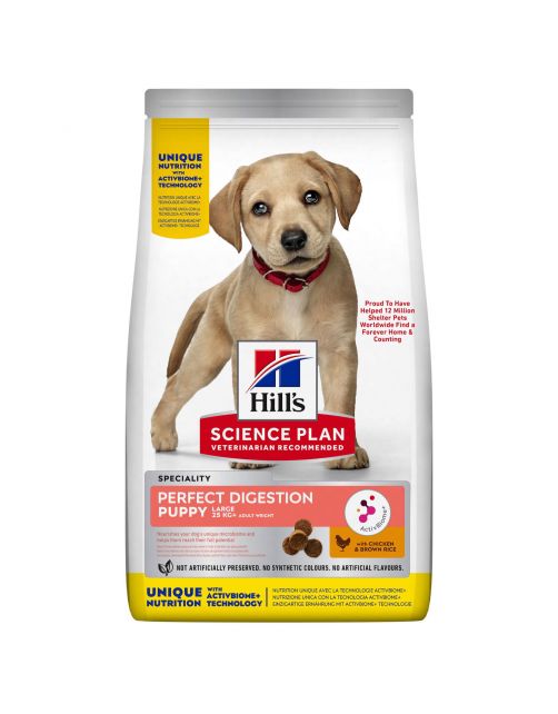 Hill's Puppy Perfect Digestion Large Breed - Hondenvoer - Kip Bruine Rijst 12 kg