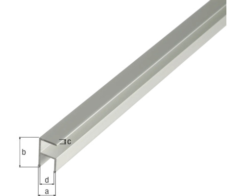 Hoekprofiel, aluminium, zilver geanodiseerd, 10,9x20x1,5 mm, 2 m