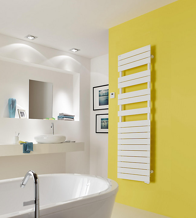 Sèche-serviettes électrique à inertie fluide Acova Alpaga symétrique blanc 1000W
