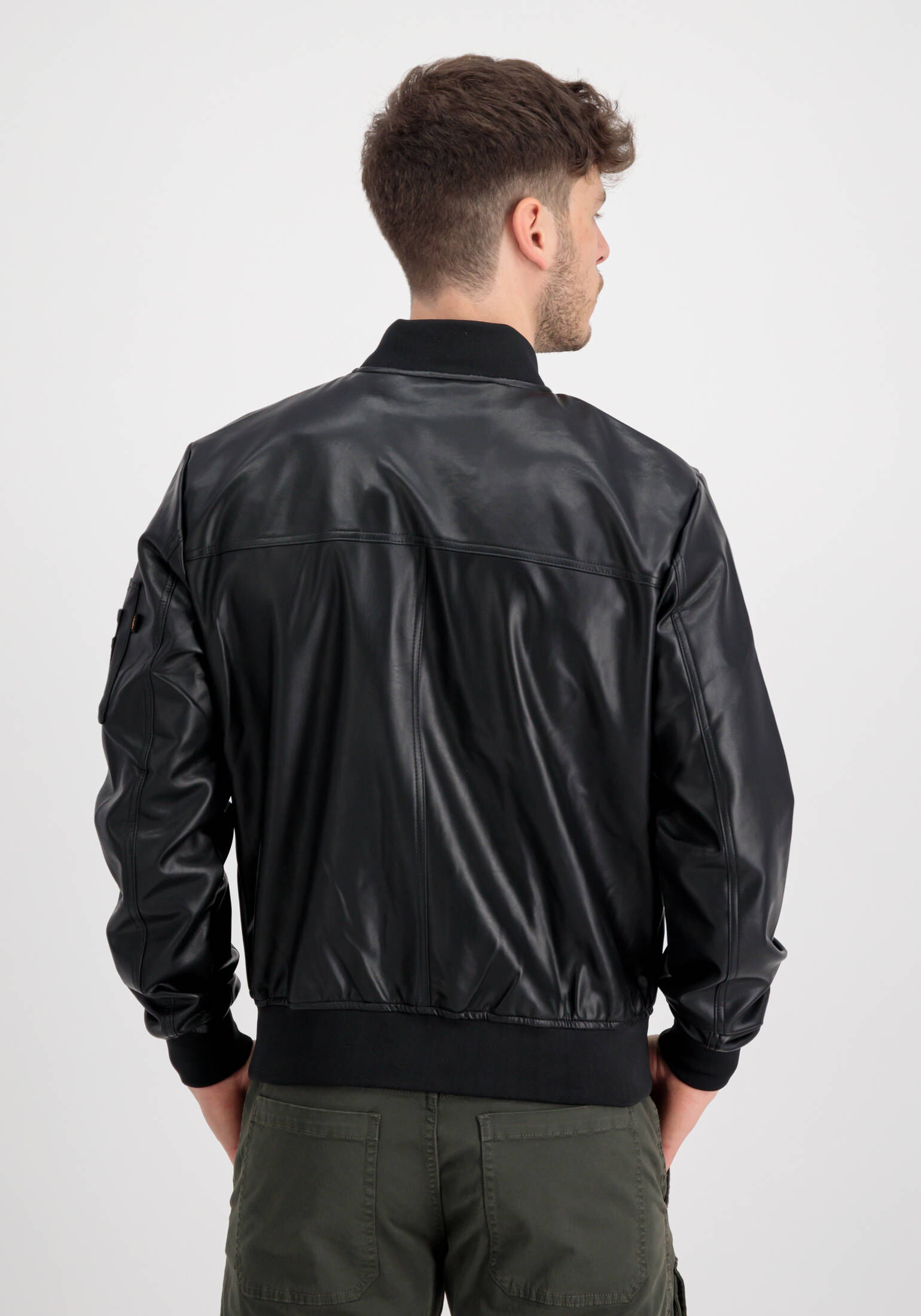 Alpha Industries| Herren Bomberjacke aus Kunstleder
