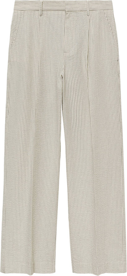 MANGO Straight striped trousers Light beige