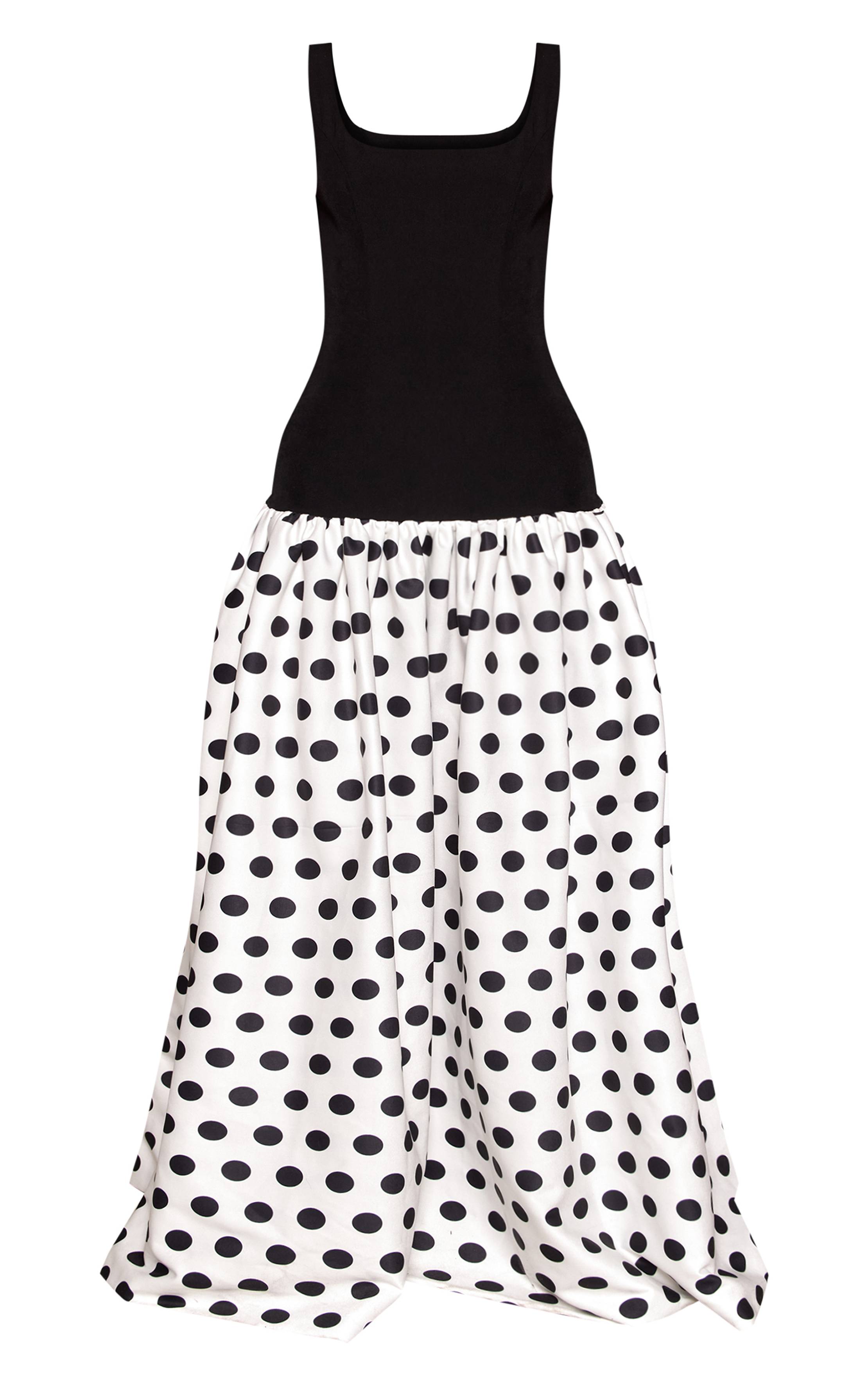 Blanc Robe Maxi À Ourlet Froncé Contrastant En Tissu Tissé Petite