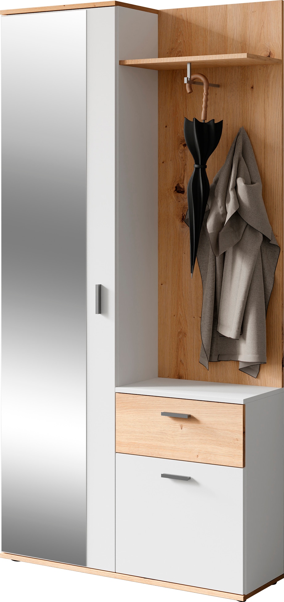 INOSIGN Kompaktgarderobe »Jakob« mit grossem Spiegel und Ablage, Breite 97 cm