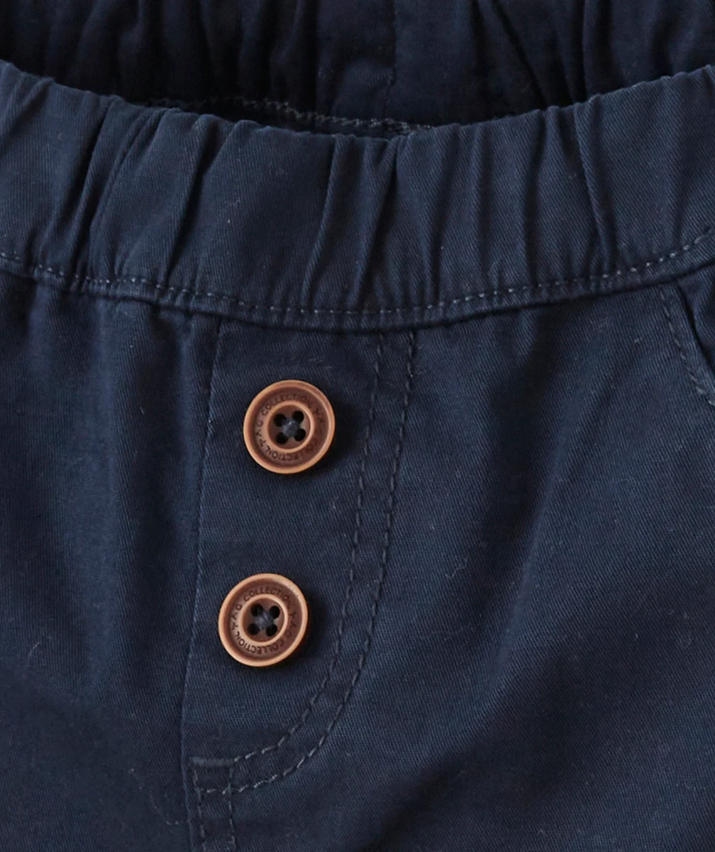 PANTALON SAROUEL BLEU MARINE AVEC BOUTONS BÉBÉ GARÇON