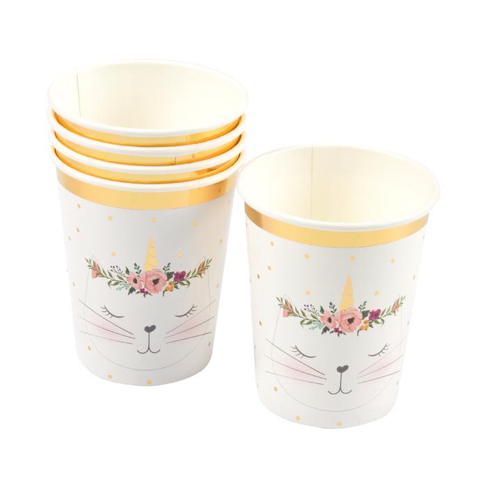 SET 6 GOBELETS PAPIER 25CL BOHO CHAT