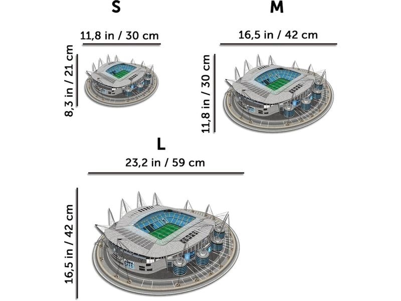 Iconic Puzzle Man City FC – Etihad Stadium Offizielles Holzpuzzle, Grösse M