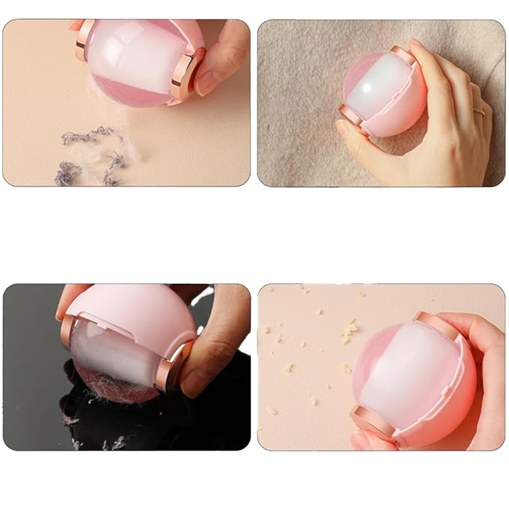 (Ø68mm) Wiederverwendbare Fussel Entferner Kugel Reinigungsball Schmutz Roller für Staub / Tierhaare - Rosa