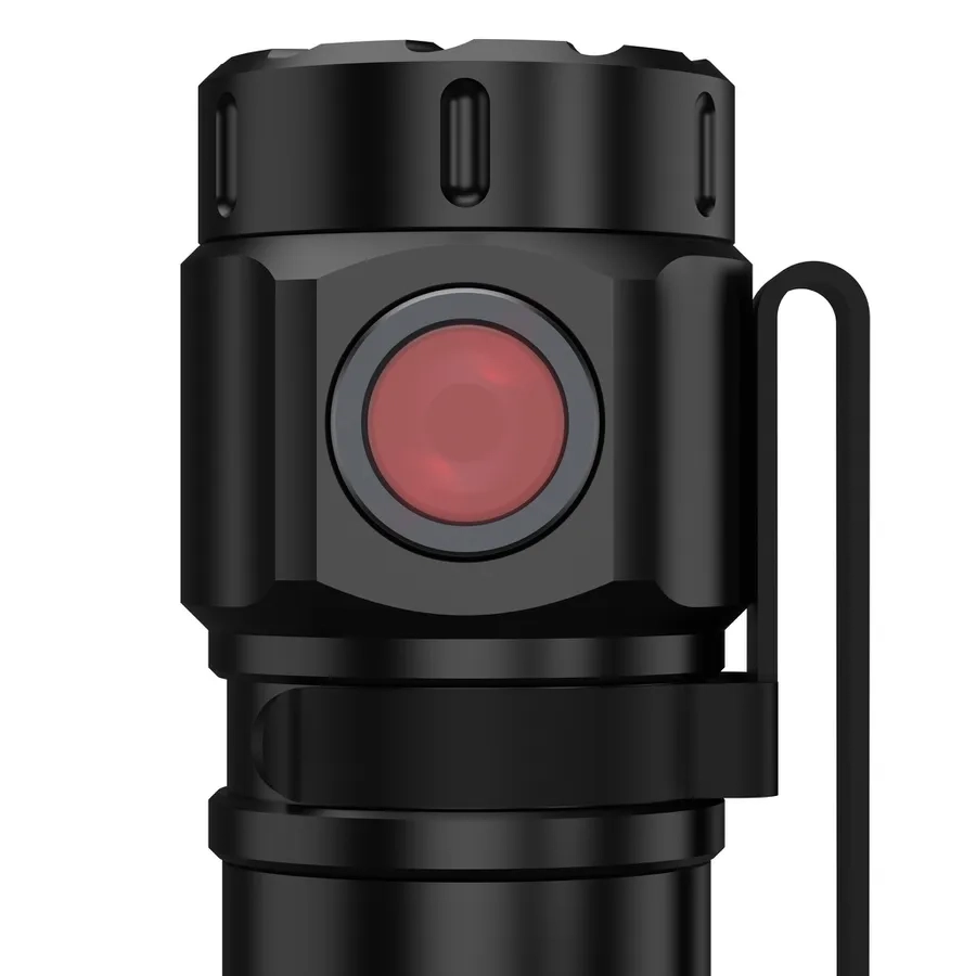 (11cm) Mini Aluminium Akku Taschenlampe Outdoor Heimwerker Licht mit 3 Leucht Modi (1600-0694) - Schwarz