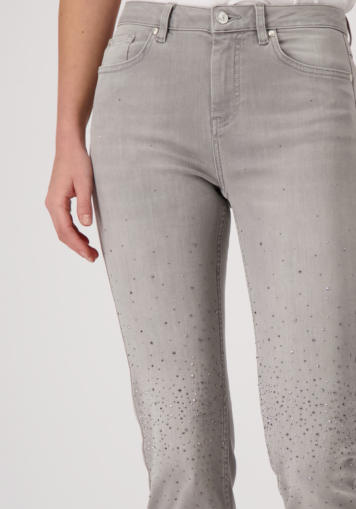 Monari Röhrenhose  mit Glitzernieten