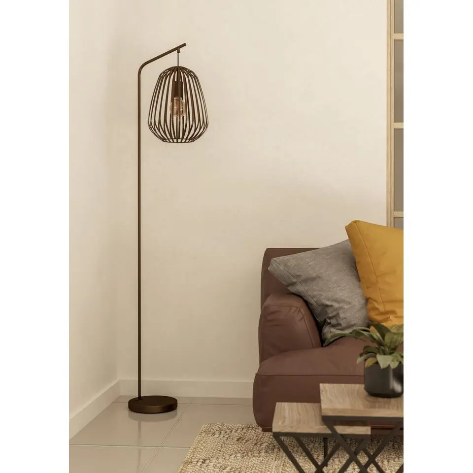 EGLO Espinal Vloerlamp - E27 - H 170 cm - Brons - Staal