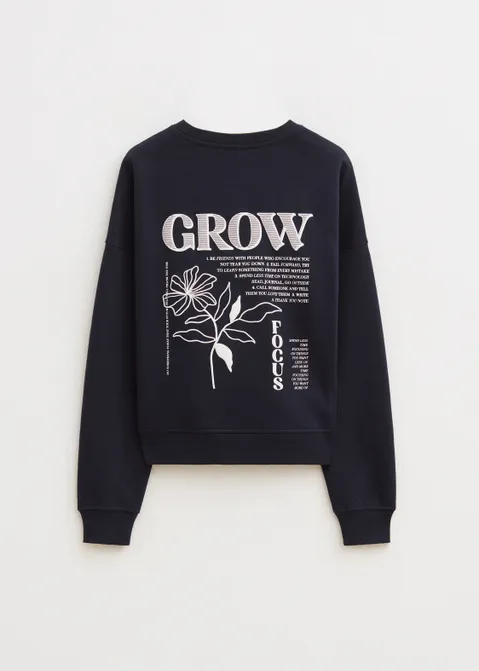 Sweater met print grow blauw (BLW.D)
