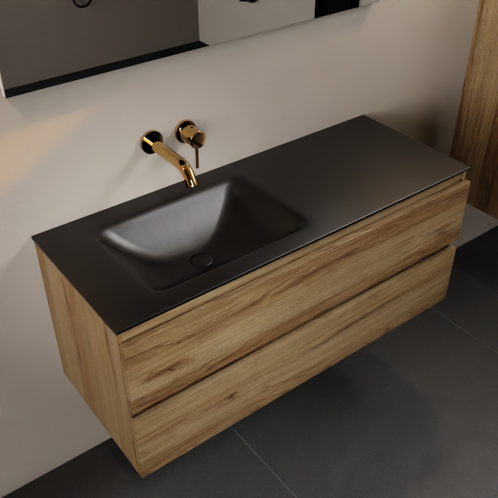 Mondiaz Aivy badmeubel 120cm chai met wastafel solid surface urban links zonder kraangat en spiegel