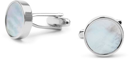 Manchetknoop Studs Rond Zilver Wit CL-STUD-02 kopen