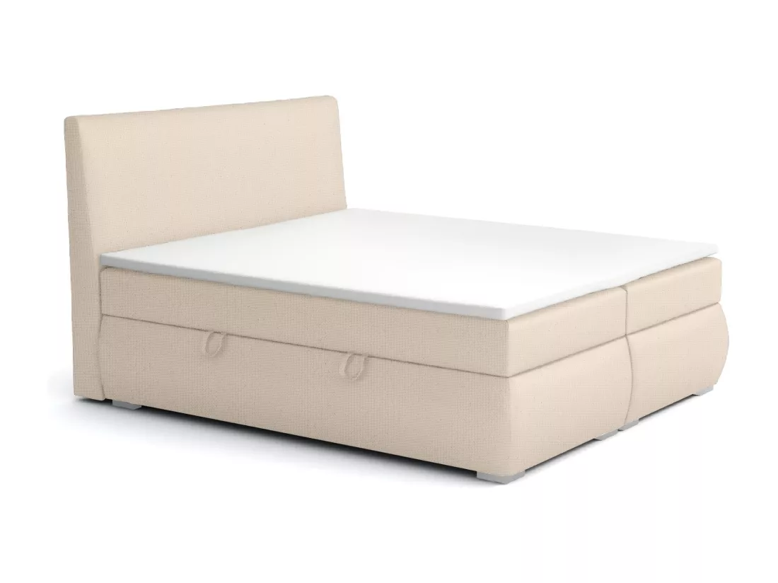 LIT BOXSPRING avec tiroirs de rangement Buffalo 160x200 cm, Lux 01 (Ivoire)