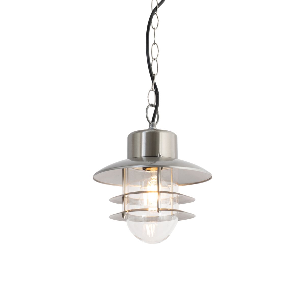 Industriële hanglamp staal IP44 - Shell