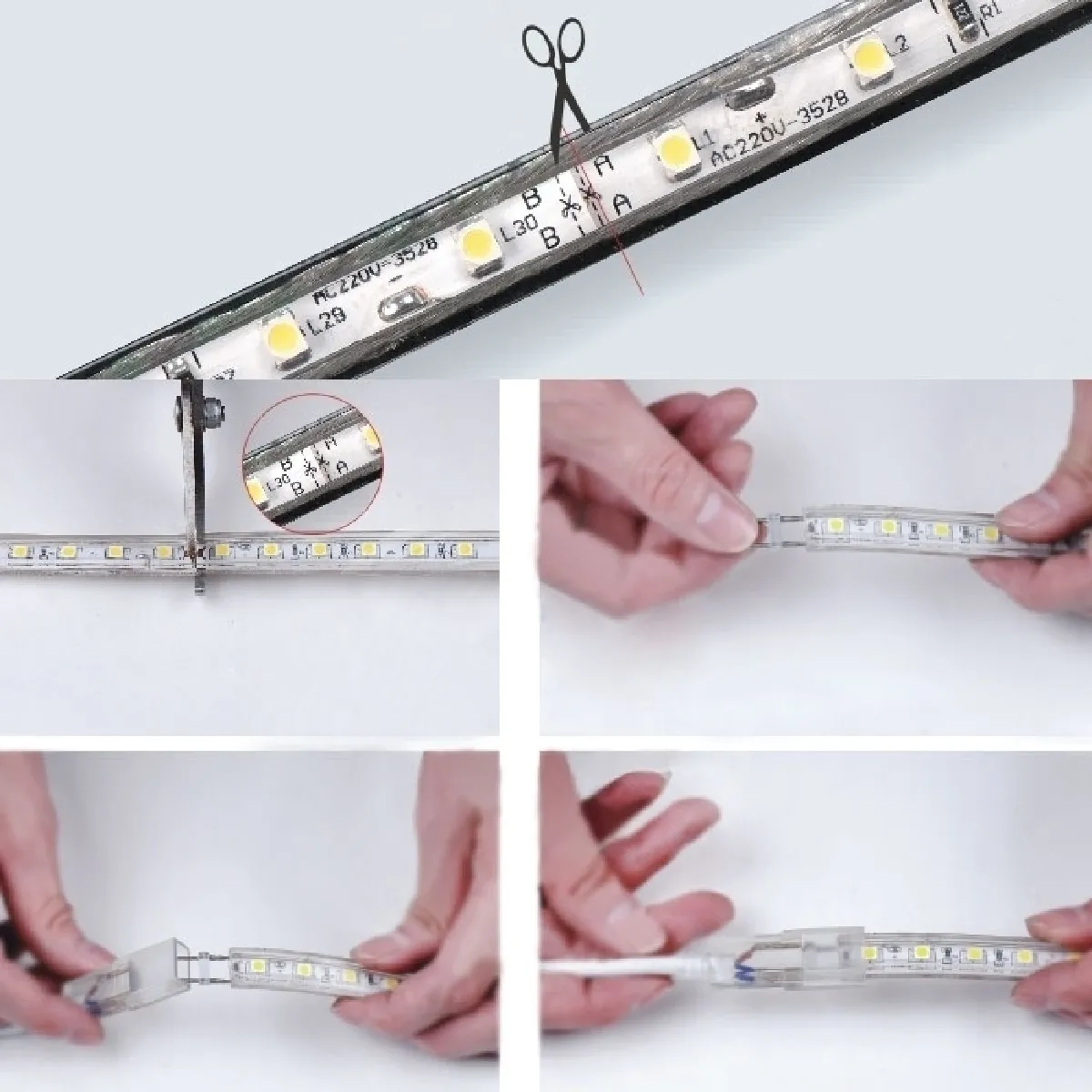Wewoo Câble Alimentation LED 50cm Blanc