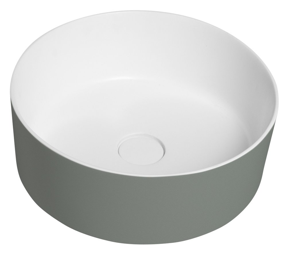 Sapho Thin waskom solid surface 38x14.2cm groen