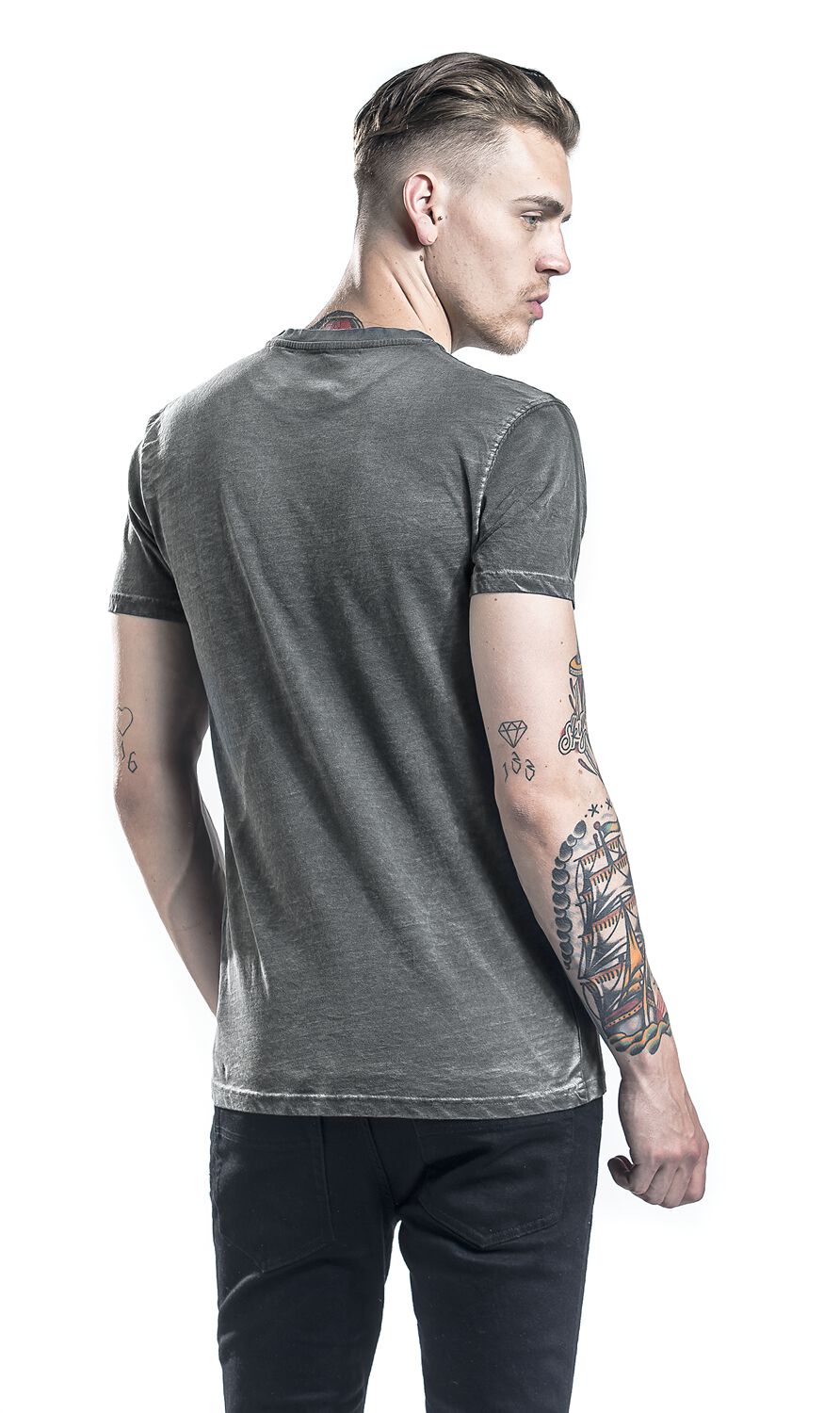 T-shirt Spray Washed Black | Outer Vision T-Shirt Manches courtes