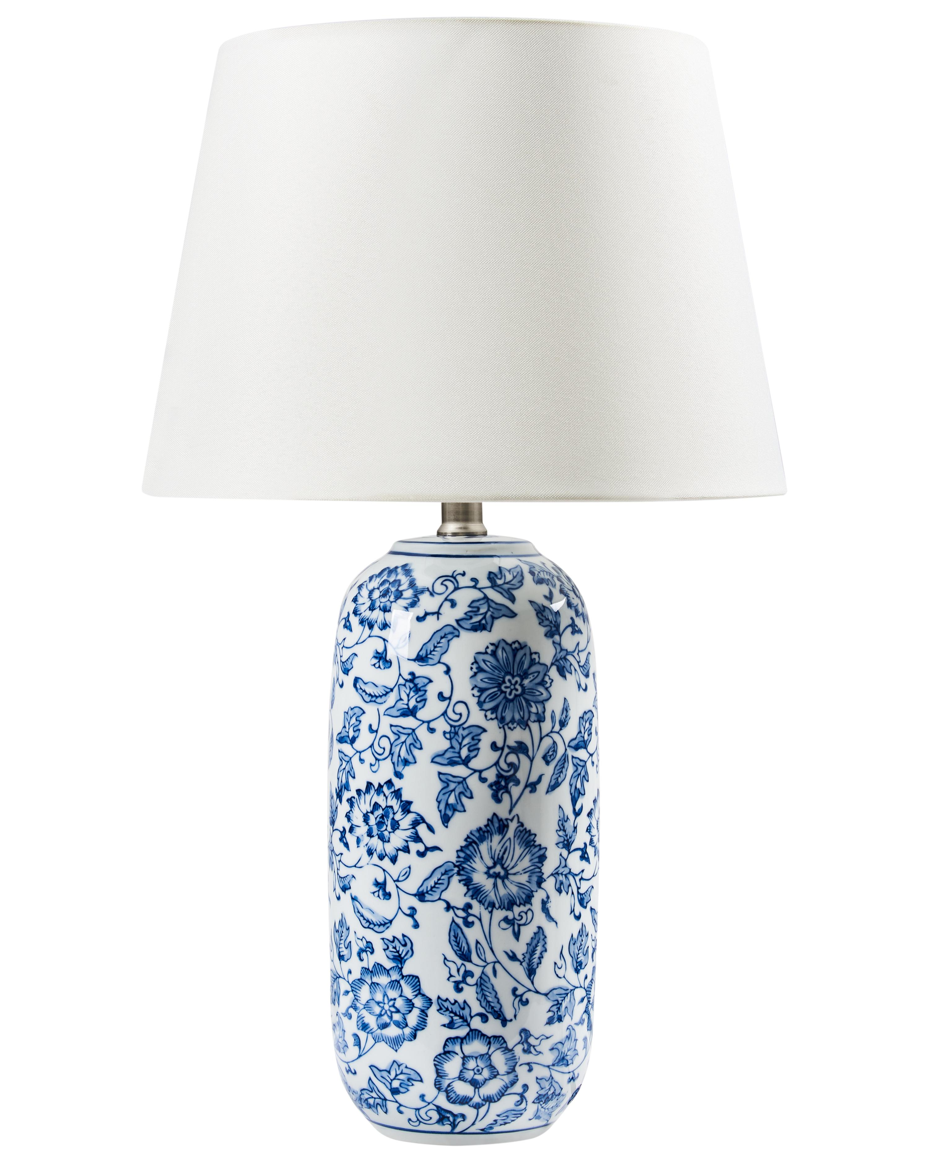 Tafellamp AIBONITO Porselein Wit/blauw