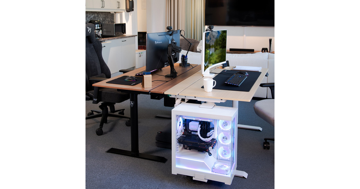 ArozziArena Nordico Sit/Stand Desk - Light Birch gaming desk  (Zwart)