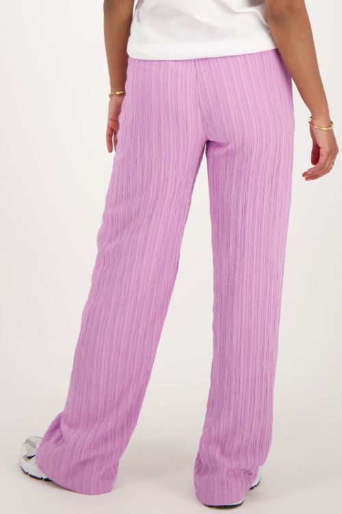 Paarse wide leg crinkle broek