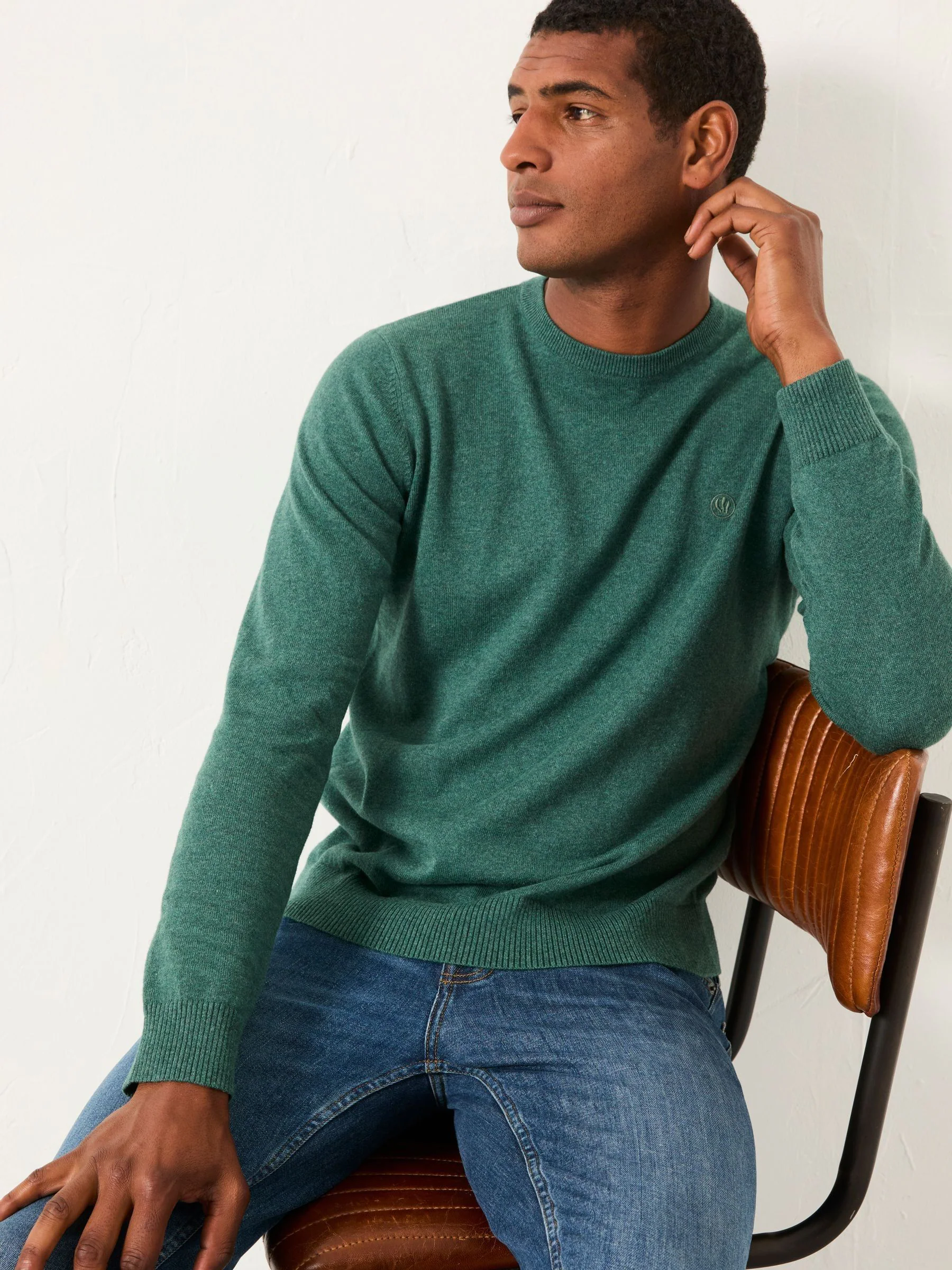 Smaragdgroen - FatFace Crew Neck Knitted Jumper