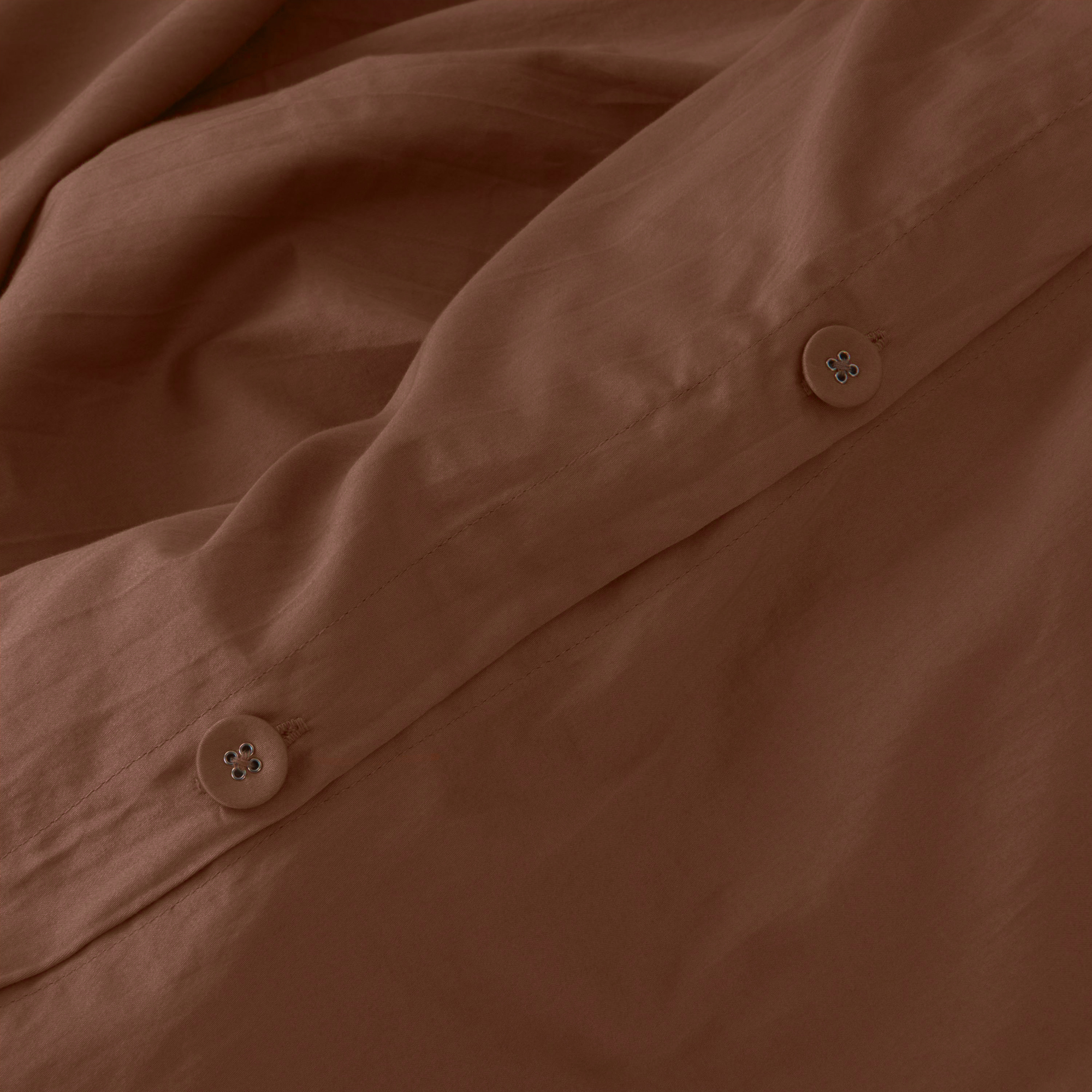 Dekbedovertrek Cotton Satin 140x220 cm dark brown