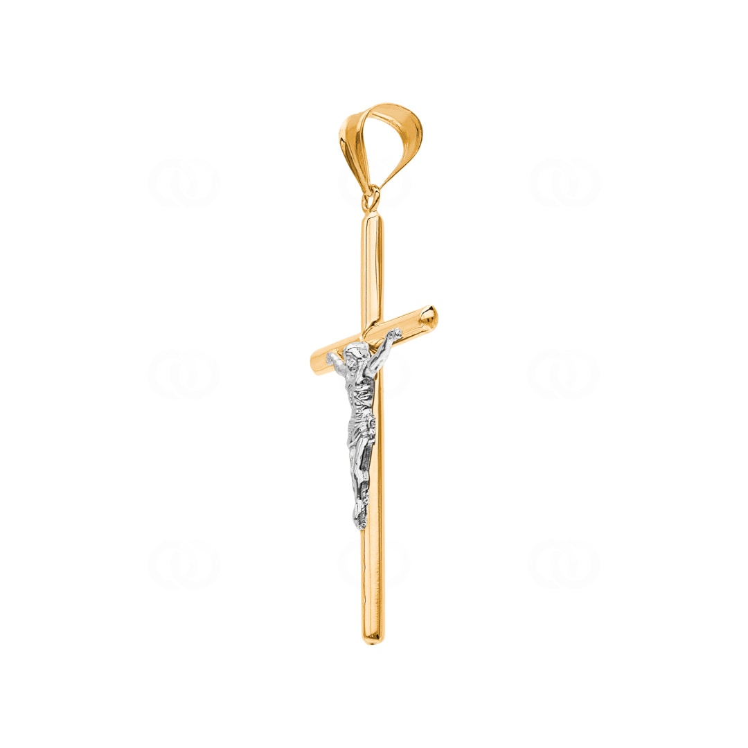 Anhänger 750/18 K Gelbgold Kreuz mit Jesus 50 x 27mm