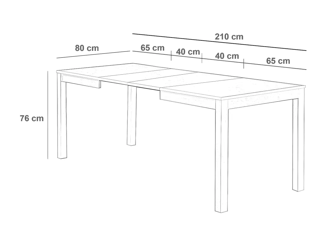 Traffic Table extensible (130/210 x 80 cm) en mélaminé gris tourterelle
