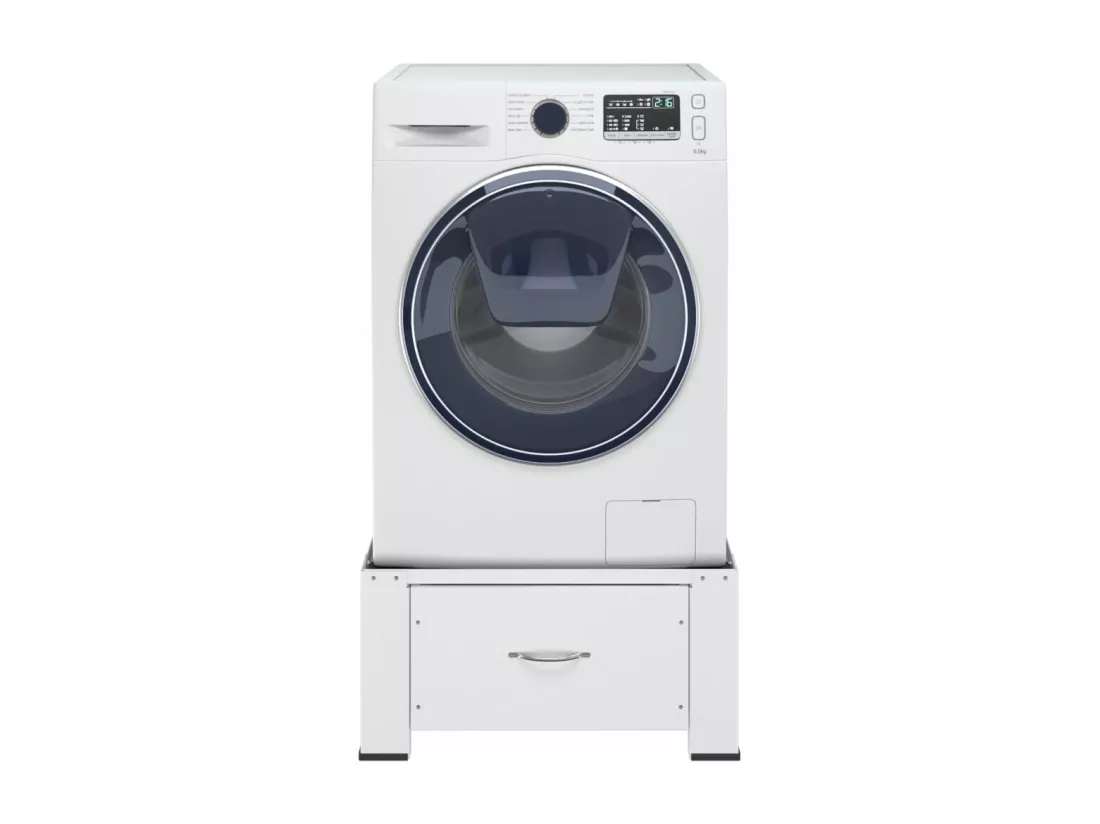 Socle pour machine à laver avec tiroir Blanc