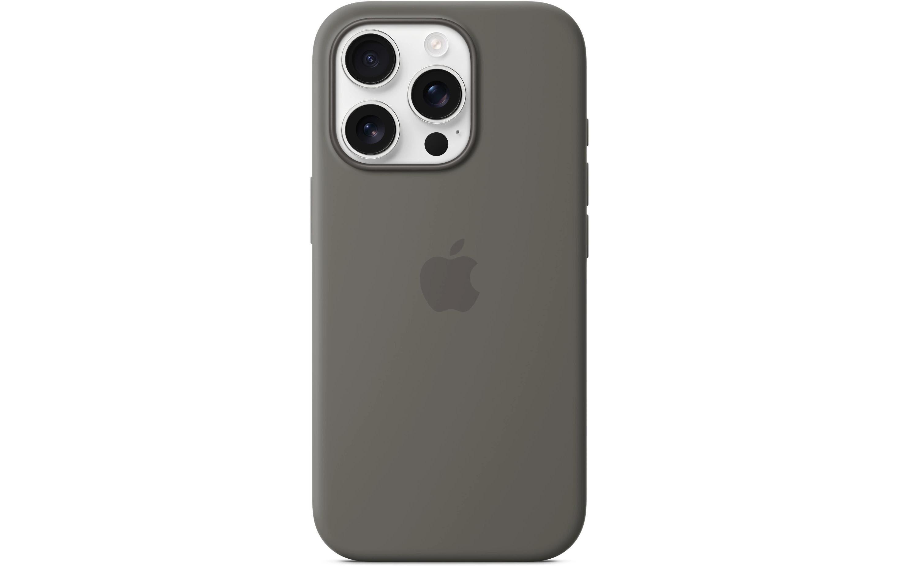 Silicone Case mit MagSafe iPhone 16 Pro SteingrauSilikon-Backcover mit «MagSafe» für das Apple iPhone 16 Pro