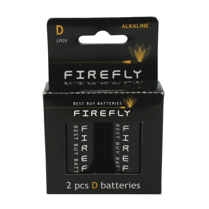 Batteri alkaline D LR20 2-pk. - Firefly