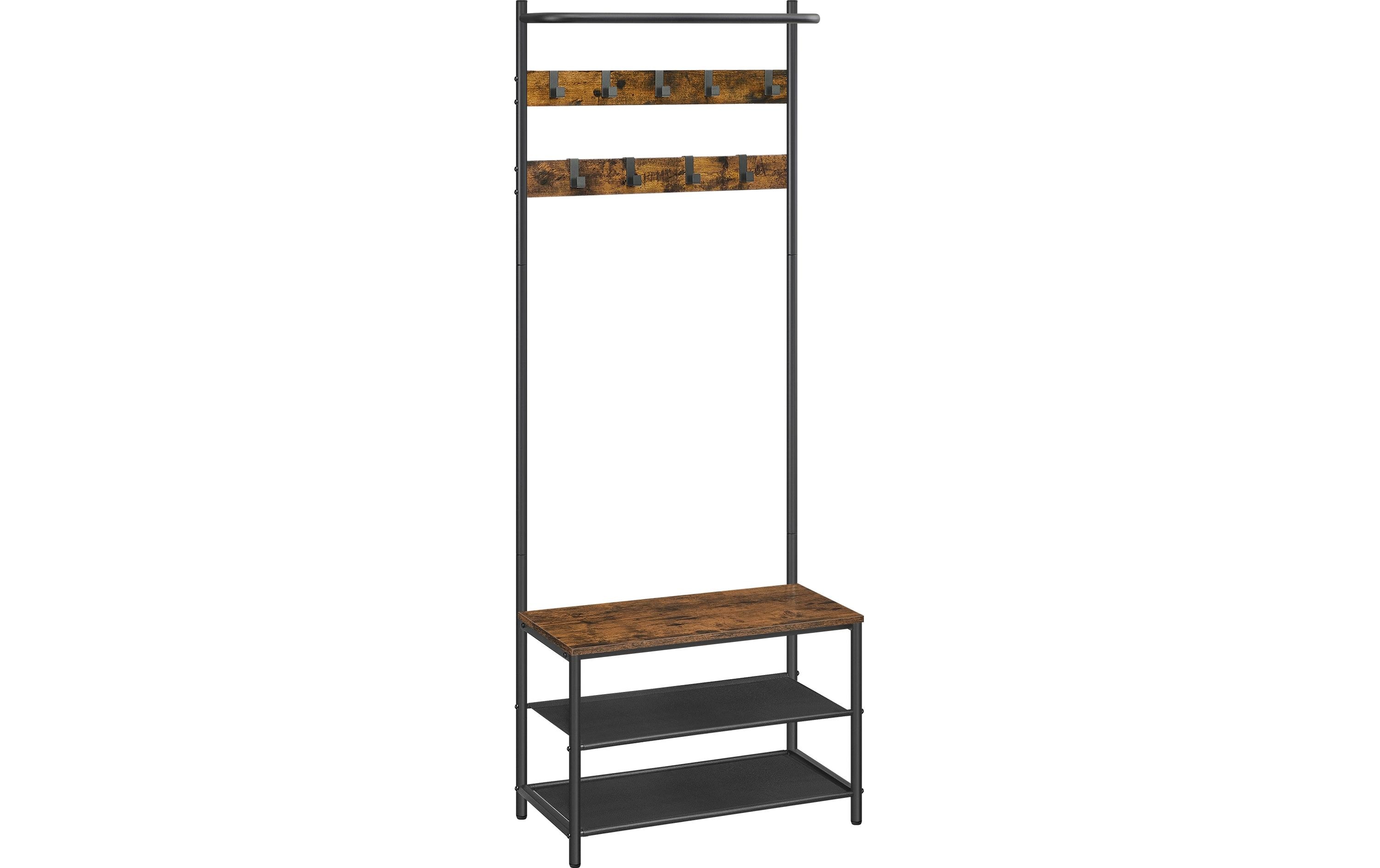Garderobe 32.2 x 64 x 180 cm, Braun/SchwarzKleiderständer