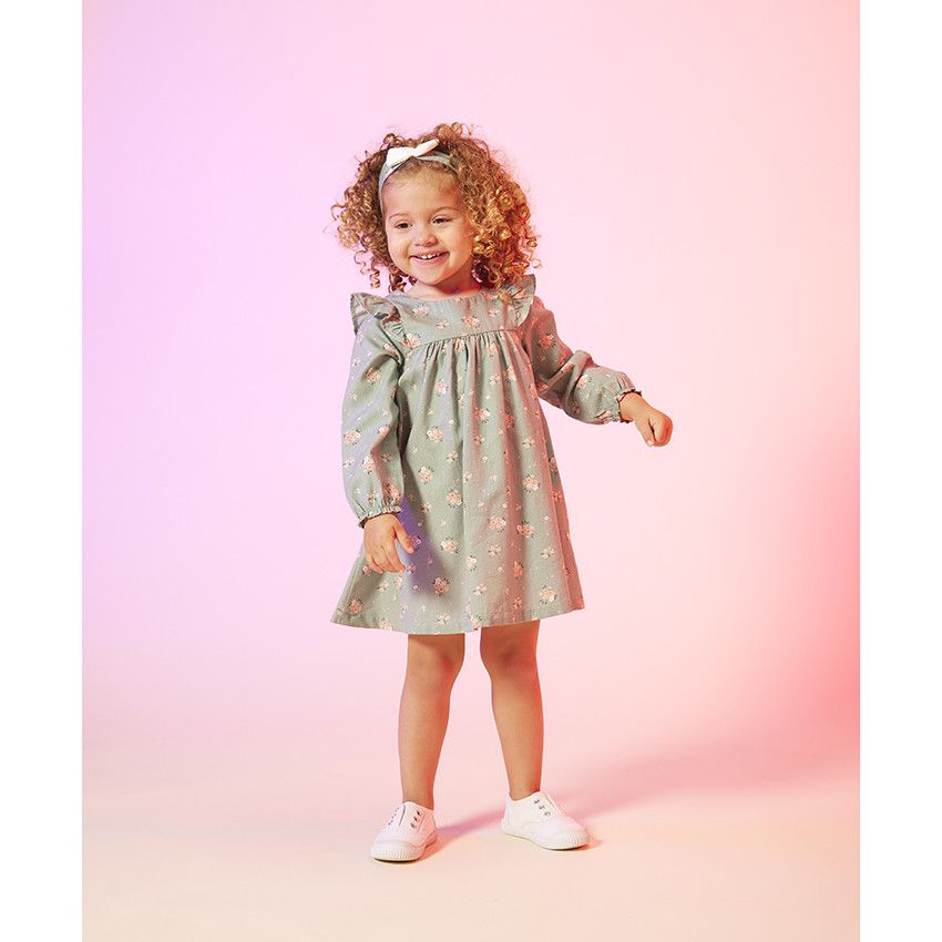 Bandeau nœud en tricot et fils lurex pour bébé fille - Vert