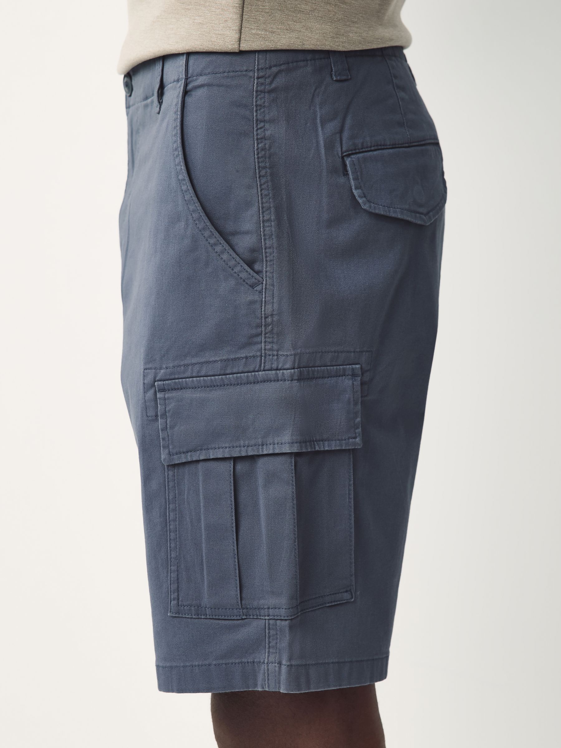 Blauw - Stretchy Korte cargobroek