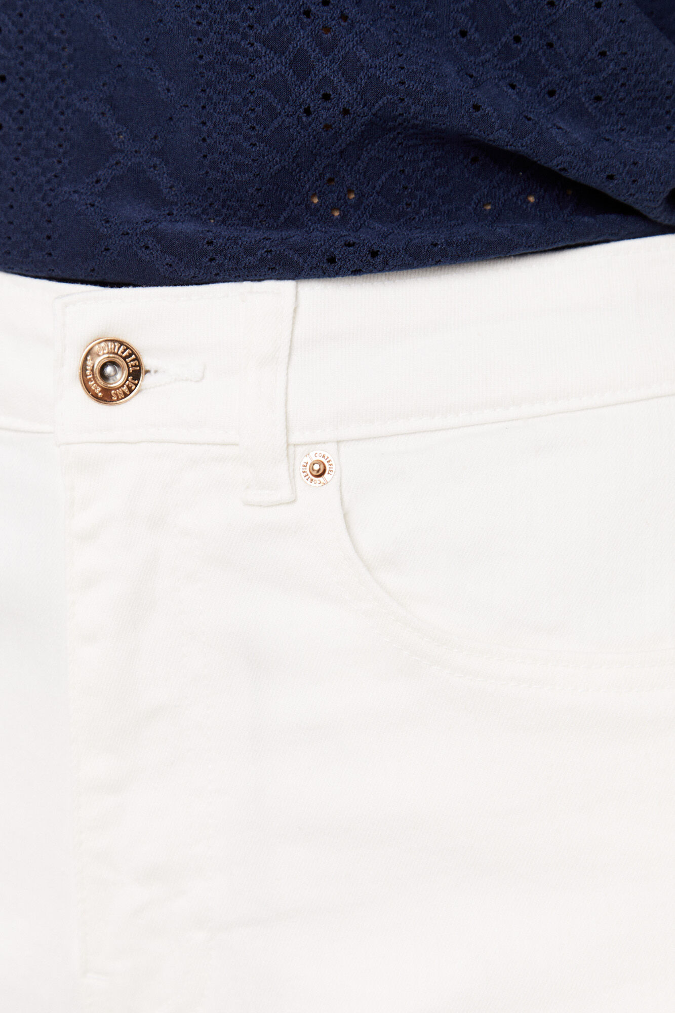 Shorts jeans de 5 bolsos - Branco