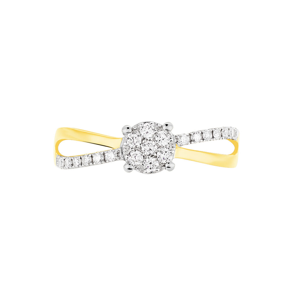 Bague Solitaire Shonah Or Bicolore Diamant