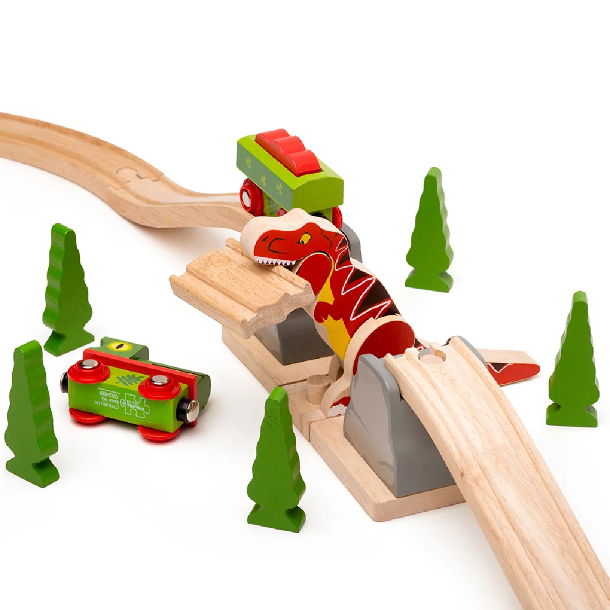 Bigjigs Rail Pont T-Rex Éclatant