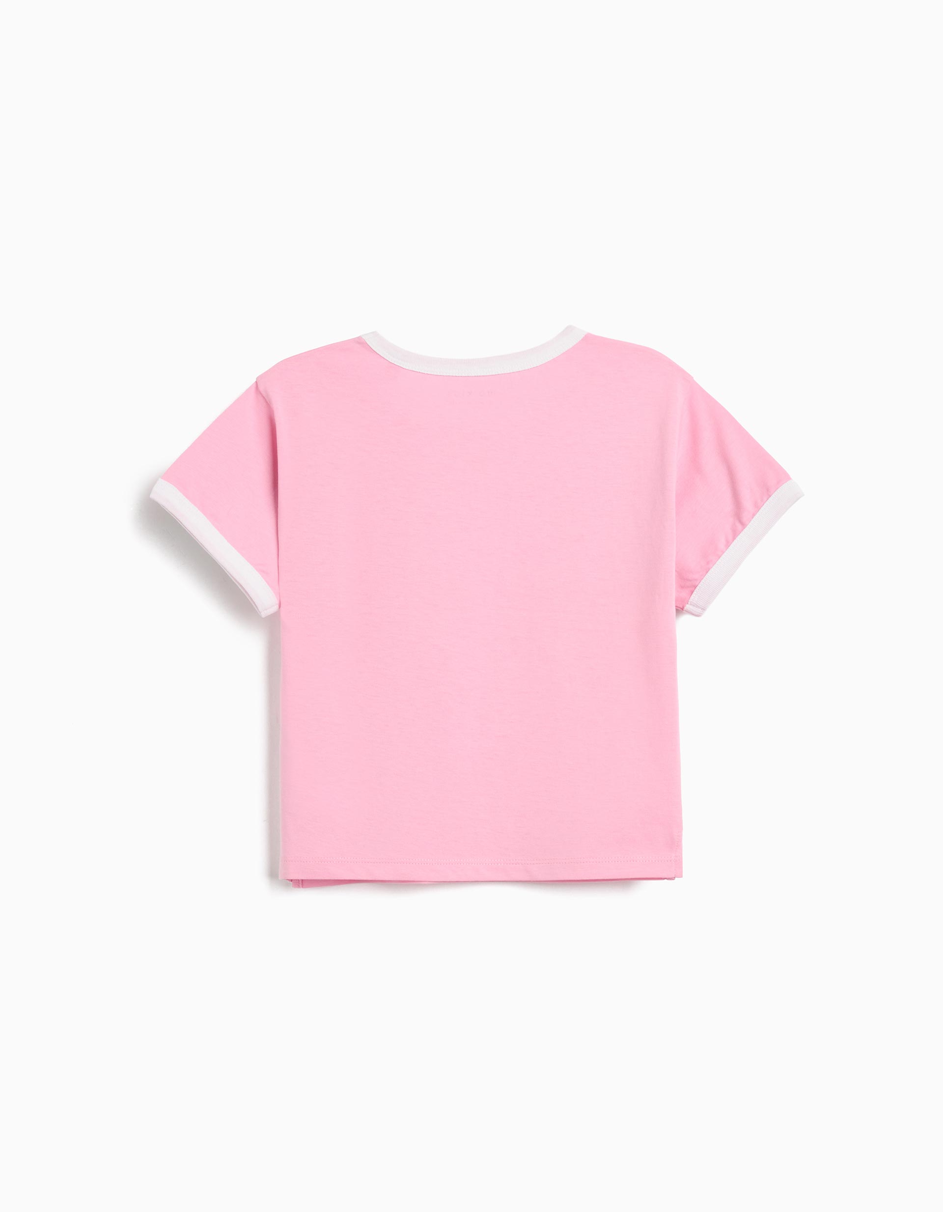 T-shirt Print, Menina, Rosa