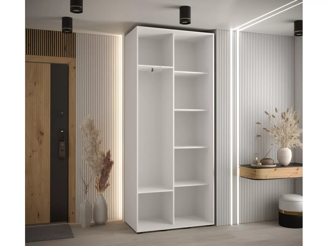 ARMOIRE DAVOS 2 À PORTES COULISSANTES 235,2/110/45 2 portes (Blanc/Blanc/Noir)