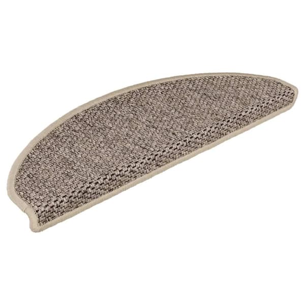 vidaXL Selvklebende trappematter sisal 15 stk 65x21x4 cm mørk beige